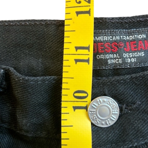 Vintage 90’s Y2K Guess High-Rise Black Denim Jeans Button-Fly Slim Fit USA 26x30 - Picture 9 of 14